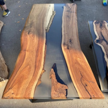 Nouvelle arrivée Banc de patio en résine époxy en bois pour cuisines et jardins en plein air
