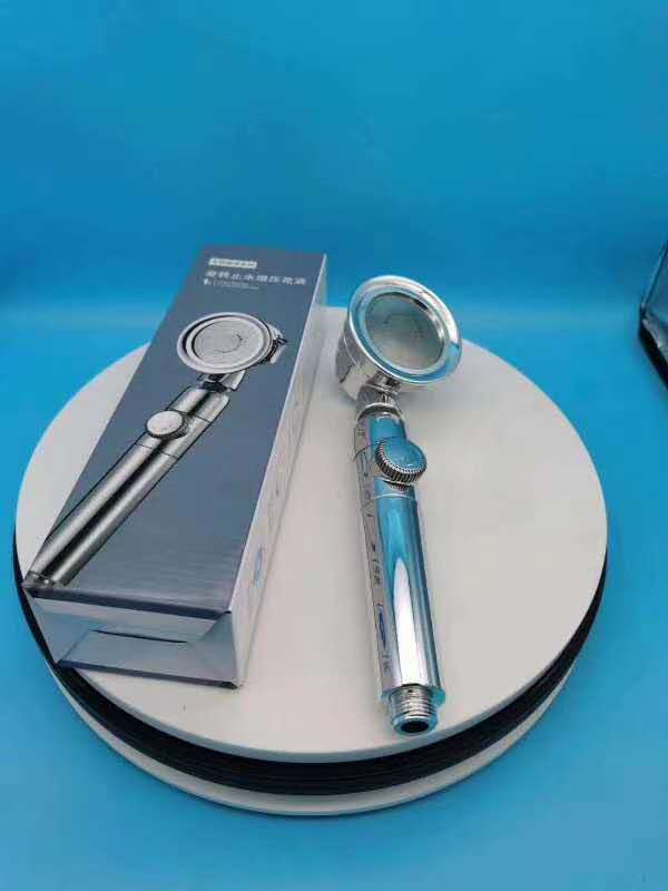 스테인레스 스틸 페이스 패널 ABS 크롬 3 기능 정지 버튼 및 필터 기능이있는 절수 샤워 헤드