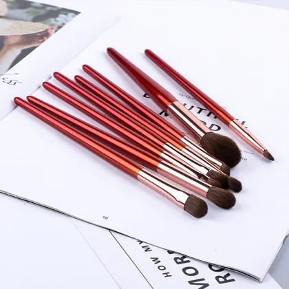 red makeup brush set Professional Cosmetics Kit