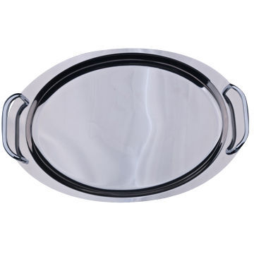 Chrome-plated Handles Mirror Oval Trays