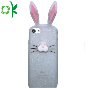 Etui mobile en silicone de lapin de luxe sur mesure pour Iphone8X