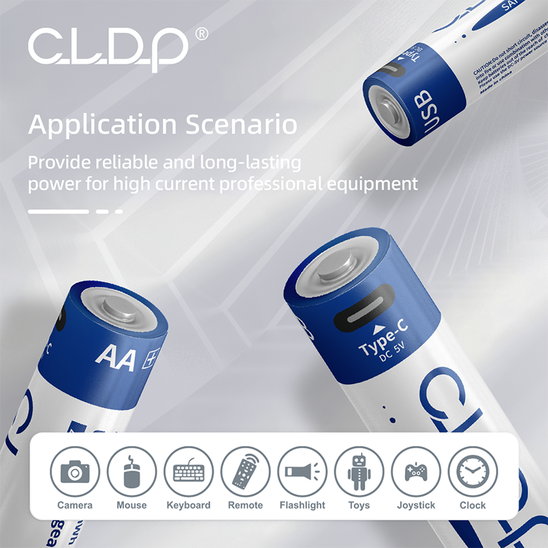 2pack CLDP Zn-Ni 1.6V 2000mWh USB AA rechargeable battery