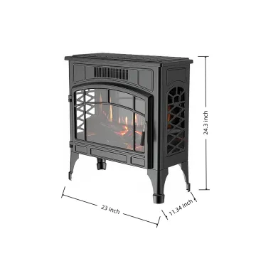 Freestanding Electric Fireplace with PTC Heating and Three-Sided Flame View