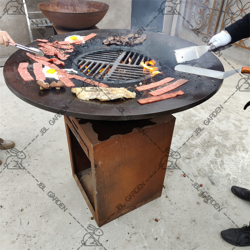 Garden customized 3-5 people corten steel bbq