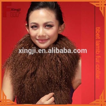 dyed mongolian fur collar