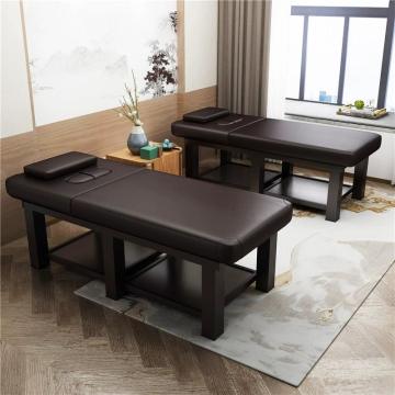 Portable Modern Adjustable Wood Facial Massage Bed with Storage Cabinet