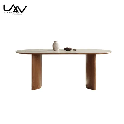 Nordic Retro Design Luxury Hotel Wooden Dining Set