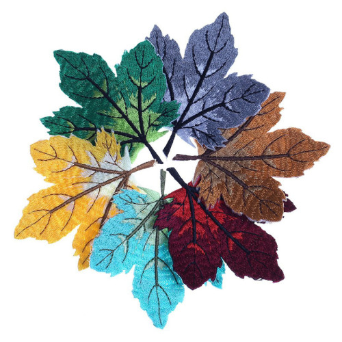 Colorful Maple Leaf Applique Embroidered Patches