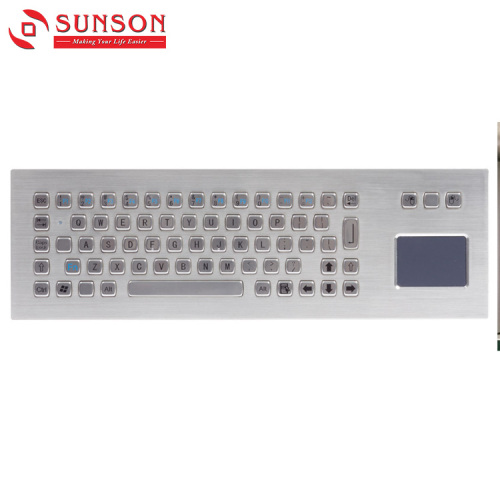 Rugged industrial keyboard stainless steel metal keyboard with touchpad