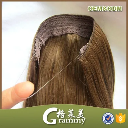 Wholesale super fish line hair human hair extensions