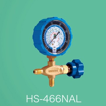 Refrigeration one-way manifold single gauge set