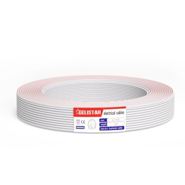 GELISTAR 2-Core PVC Insulated Flat Ribbon Cable - White, Black, Red, Transparent