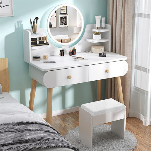 Makeup Vanity Mirror with Lights and Table Set