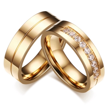 Großhandel Valentinstag Schmuck: Nicht-tnishisches Silber, 18K Gold plattiert, 316L Edelstahl-Paarringe für Liebhaber