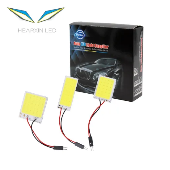 T10 W5W COB Dome BA9S Adapters LED Panel Lights for Car Interior Reading Roof Lamp DC12V