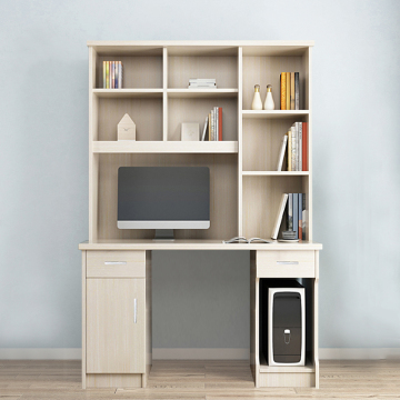 Simple Wooden Home Living Room Computer Desk with Bookcase Cabinet