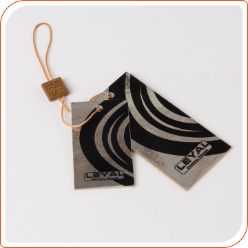 Custom logo made hang tag string lock with plastic tag seal