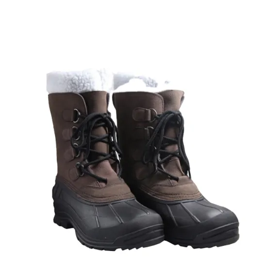 European Style Men's White Fur Snow Boots