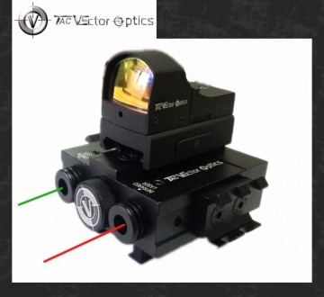 Vector Optics Tactical Integrated Sighting Module 3 in 1 Device - Mini Red Dot Scope & Green and IR Laser Combo Weapon Sight