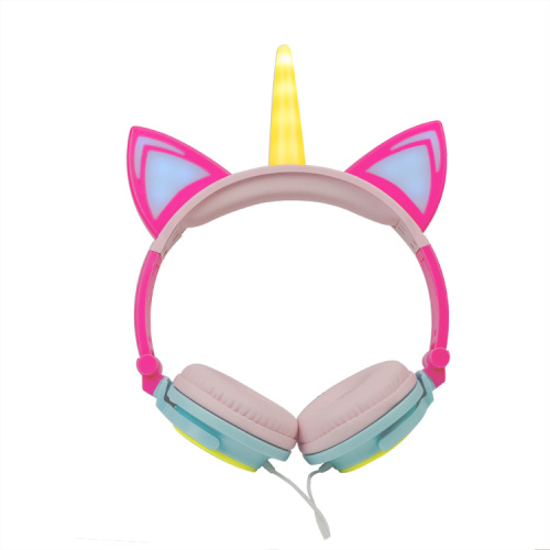 Auriculares LED Light Up Unicorn Auriculares con cable