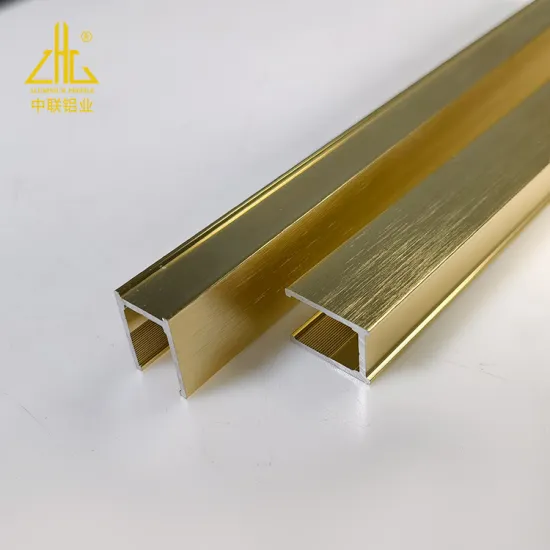 High Quality Brushed Aluminum U-Channel Profile for Glass Decoration