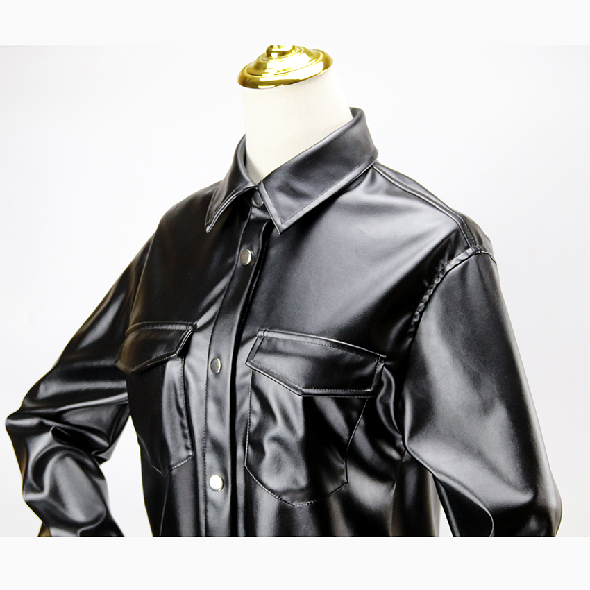 Stand Collar Leather Jacket