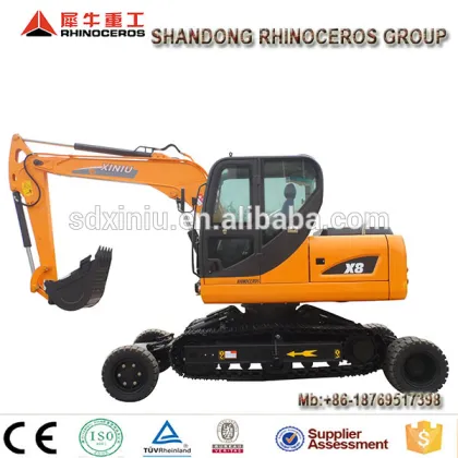 China Rhinoceros Wheel Excavator With Cheap price X8