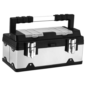 Large Size Stainless Steel Tool Box with 17''/19'' Buckle and Aluminum Alloy Handle