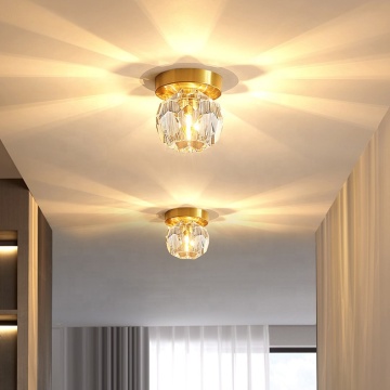 Luci a soffitto in cristallo di rame per corridoio, ingresso, camera da letto, sala da pranzo e lampadari del soggiorno