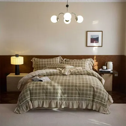 Luxury Cotton Linen Ruyi Pattern Bedding Set
