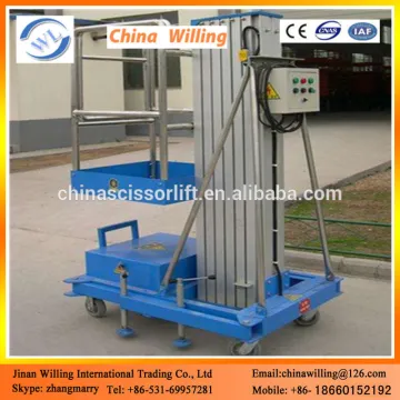 Vertical single mast man aluminum lift