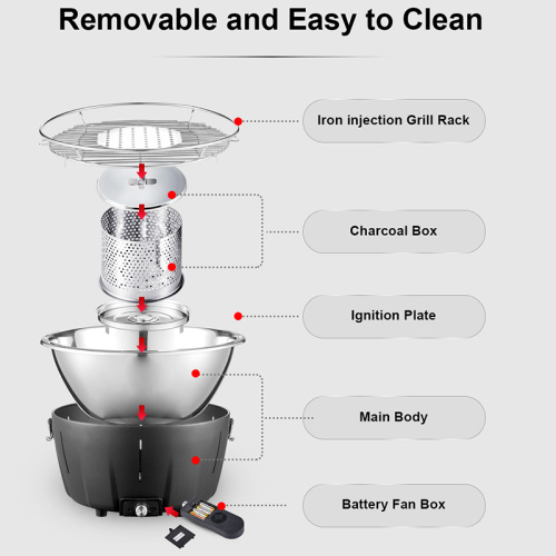 Hot venda a quente portátil de mesa externa portátil Grelha de carvão para churrasco sem fumaça churrasqueira churrasqueira