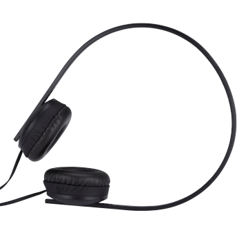 Wired Voice Control Sleep Black Headphones