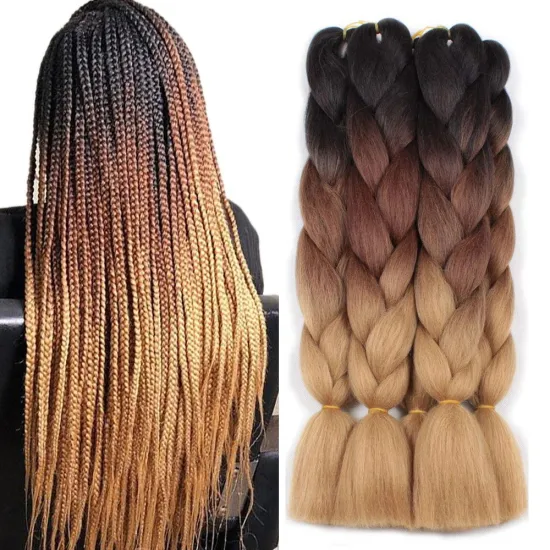 Jumbo crochet braided hair 24inch cheap synthetic Hair Box Braids extension bulk pre stretched expression braiding hair
