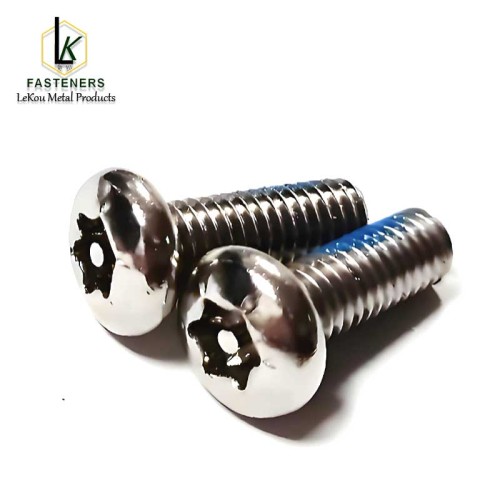 Шруба з круглай галоўкай Torx, абароненая ад несанкцыянаванага доступу, з нержавеючай сталі 316