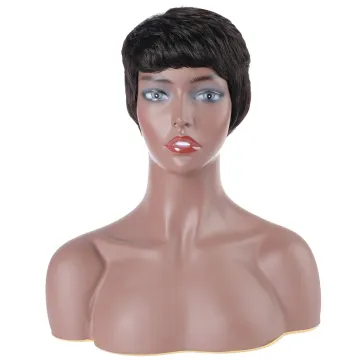 Rebecca fashion Very short Wigs wholesale Middle Part Peruvian Remy Hair High density Lace Front Wigs Human Hair wigs