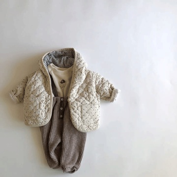 Kinder Polka Dot Baumwolljacke Thermaloberteil