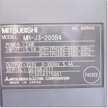 MR-J3-200B4 Mitsubishi 2kw power 323v voltage servo driver