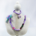 Ensemble de collier à arc violet à la gaze préférée des filles