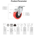 TPU Rotating Wheels 3/4/5Inch Industrial Castors