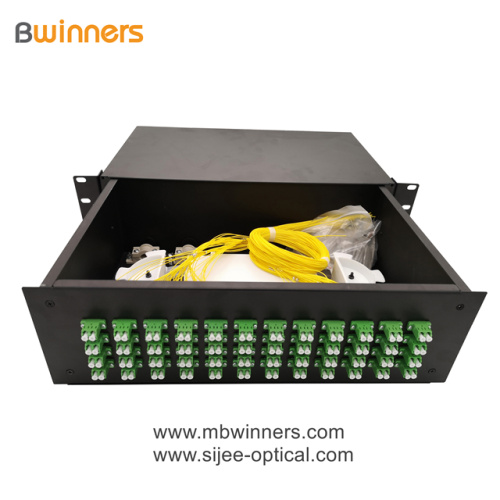 แผงแพทช์กล่องเลิกจ้างไฟเบอร์ 3U 96 แกน LC เพล็กซ์ไฟเบอร์