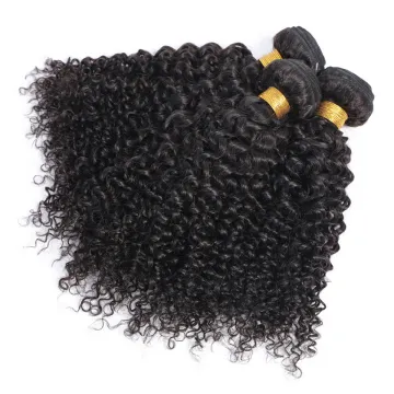 3 Bundles Deal 10 12 14 16 18 Inch Mongolian Hair Kinky Curly Hair Extension  360 lace frontal closure