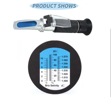 Portable Dual Scale Salinity Refractometer ATC 1.000-1.070 Specific Gravity Meter for Seawater