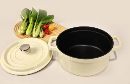 Non-Stick Cast Iron Cooking Pot and Enamel Cookware Collection: Including Cast Iron Soup Pot