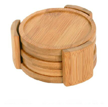 Disposable round bamboo coasters set