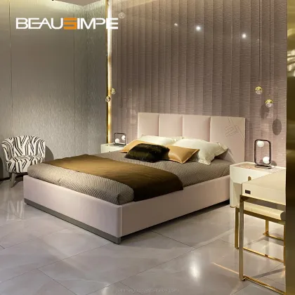 High Quality Leather Sofa and Luxury Bed Set