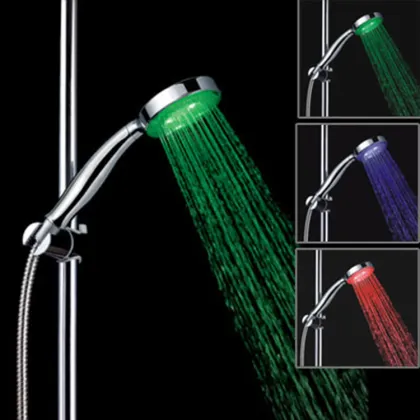 Led shower head shower temperature controls