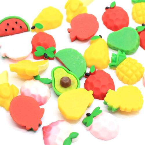 Großhandel Pfirsich Verschiedene Früchte geformte Flatback Harze Cabochon Küchentisch Kühlschrank Dekoration Spacer DIY Craft Decor