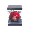 Vlastní logo Pink Black Rectangular Transparent Flower Box