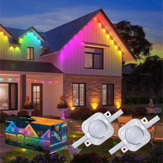 GS8208 RGBIC RBG Eave and Trim LED Lights for Smart Outdoor Holiday Decorating